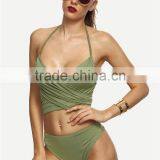 Swimming Wrap Bandage Ladies Mature Swimsuit Cross Back Bikini thumbnail-4