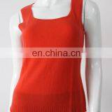 Summer Wear Sleeveless 14gg Knitted Women Pure Cashmere Tops thumbnail-1