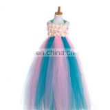 Shabby Chic Flower Girl Dress Aqua Rose Maxi Dress Party Invitations