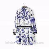 2015 Fashion Dress Autumn Coat Blue and White Porcelain Show Thin Two Pieces Dress Ladies Sportwear thumbnail-2