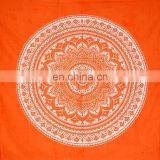 Indian Beautiful Orange Ombre Mandala Curtain Set Cotton Boho Drapes Window Decor Curtain Set thumbnail-2