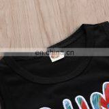 2019 New Summer Outfits "SUMMER" Print Black Girls Tassel Vest Tops & FLORAL Full Print Shorts 2pc Set 0-4years thumbnail-4