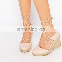 Ladies and Women Lace up Wedges High Heel Sandals Shoes thumbnail-1