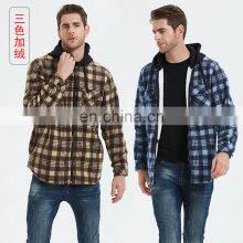 Рождественский осенне-зимний мужской пуховатый термобельгий, теплая куртка, классический мужской рубашка, модная студенческая клетчатая рубашка, куртка из овчинного ворса thumbnail-2