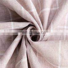 Stock Yarn Dyed Weave Suit Garments Fabric Cotton Linen Plaid Blend Fabric thumbnail-3