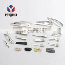 Custom Hair Accessories Wholesale Silver Metal Snap Clip 50mm Hair Clips For Girls Women thumbnail-2