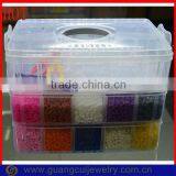 Factory direct sale many colors perler beads in three big layer plastic box