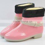 Warm Winter Fashion Boots With Cotton and Cotton Warm Female Short Tube Rain Shoes thumbnail-2