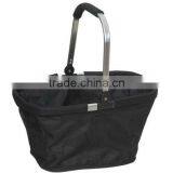 Folding Fabric Single Aluminum Handle Shopping Basket