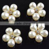 20MMM Wholesales Fancy Alloy Pearl Flower Crystal Rhinestone Button For Jewelry Garment Accessory thumbnail-1