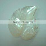 Hot seller fashion white MOP carved flower leaf gemstone leaf