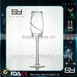 Gold Swirl Champagne Flute With Gold Rim thumbnail-1