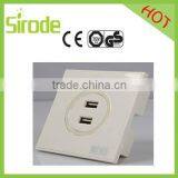 Bright White Colour Fashion USB Socket 2 Gang Switch