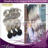 Tangle Free Shedding Free Hair Extensions Grey Remy Human Hair Weaving thumbnail-2