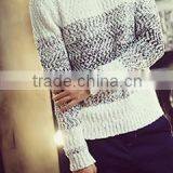 Men Round Collar Loose Snow Grains Pullovers Sweater for Gray Knitted Sweater