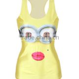 Newest funny pattern printed 3D tank tops for young girl/ lady tops 2015