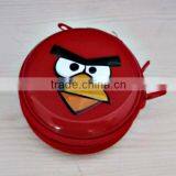 Bird Printing With Zipper Tin Red Can