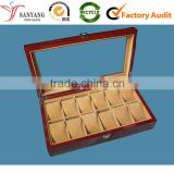 Multi watches wooden packaging box glass window handmade recycle material wood box