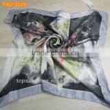 Printed Square Chinese Silk Scarf thumbnail-1
