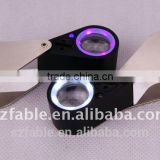 Two Colors of UV Light and White Light Jewelry Loupe with Magnification of 10X