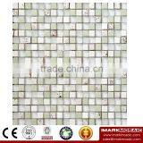 IMARK Super White Color Dull Polished Crystal Glass Mosaic Tiles with Painting Glass Mosaic Tiles Code IXGM8-099