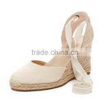 Custom Ladies Wedge Shoes New Jute Shoes Espadrilles for Women thumbnail-3