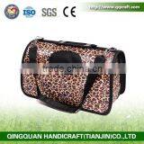 BSCI QingQ Factory Bicycle Pet Carrier Dog New Designer Canvas Denim Carrier Pet Bag thumbnail-3