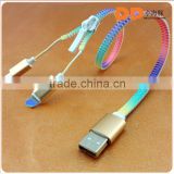 new products 2016 zipper charging sync data cable micro usb cable for huawei mate 8