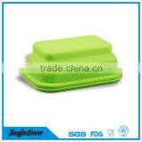 Outdoor Camping Collapsible Silicone Foldable Leakproof Bento Lunch Meal Box Container thumbnail-5