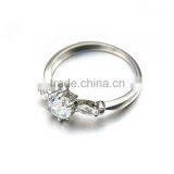 Wholesale Cheap Women Jewelry Silver Stainless Steel Bridal Shiny Crystal Rings thumbnail-2