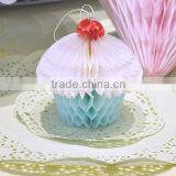 PAPER CUPCAKE LARGE Tissue Paper Hanging Decorations Wedding Decoration Pink Honeycomb Balls Hanging Decorations thumbnail-2