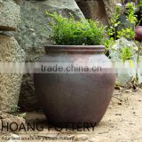 Roll Rim Dark Clay Pots - Vietnam Pottery Manufacturer