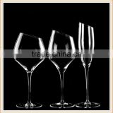 cheap slanted lead free crystal wine glass