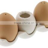 Salt and Pepper Shakers Ceramic Easter Egg 3 Piece Set thumbnail-3