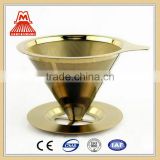 Wholesale alibaba Gold Stainless steel coffee filter/dripper products made in China