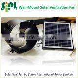 SUNNY FAN Industrial Wall Mounted Solar Air Ventilation New Fan 20W Solar Panel 14'' Fan Blades Heat Exhaust Vent for Factory thumbnail-1
