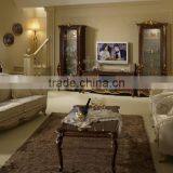 European Style Solid Wood Golden Upholstery Sectional Sofa With Cushions And Throw Pillow(MOQ=1 SET) thumbnail-1