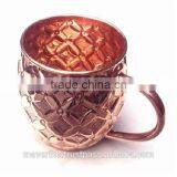 Embossed Copper Moscow Mule Mug, New Design Copper Beer Mug, Pure Copper Moscow Mule Mug