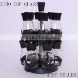 6pcs Glass Salt and Pepper Shaker Set With Revolving Stand thumbnail-3