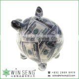 Lovely Design Money Patterns Pig Shaped Ceramic Animal Piggy Bank thumbnail-4