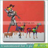 Pop Wall Art Girl With Cute Dog Oil Painting thumbnail-1