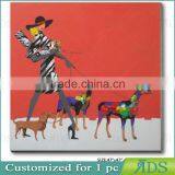 Pop Wall Art Girl With Cute Dog Oil Painting