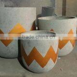 [Ecova Shop] Tall Glass Reinforced Concrete Pots, Painted Cement Planters thumbnail-1