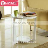 New Design Wood Sofa Side Table High Quality Glossy MDF Wood Round Bed Side Table Coffee Table
