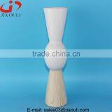 Glazed Ceramic White Wood Border Home Decor Vase, Tall White Vases thumbnail-1