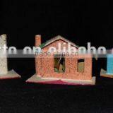 1950s Set of 3 Mica Christmas Houses (One Church) thumbnail-1