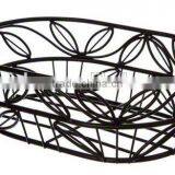 Leaf Design Wrought Iron Steel Bread Basket Bowl thumbnail-1