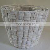 Oval Water Hyacinth Hand Woven Flowerpot thumbnail-1