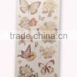 Butterfly & Rose Design Sticker in Light Green Color Way, Popular Antique Design Decorative Glitter Sticker thumbnail-1