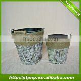 Tree Design Iron Home and Garden Flower Pot With Handle thumbnail-1